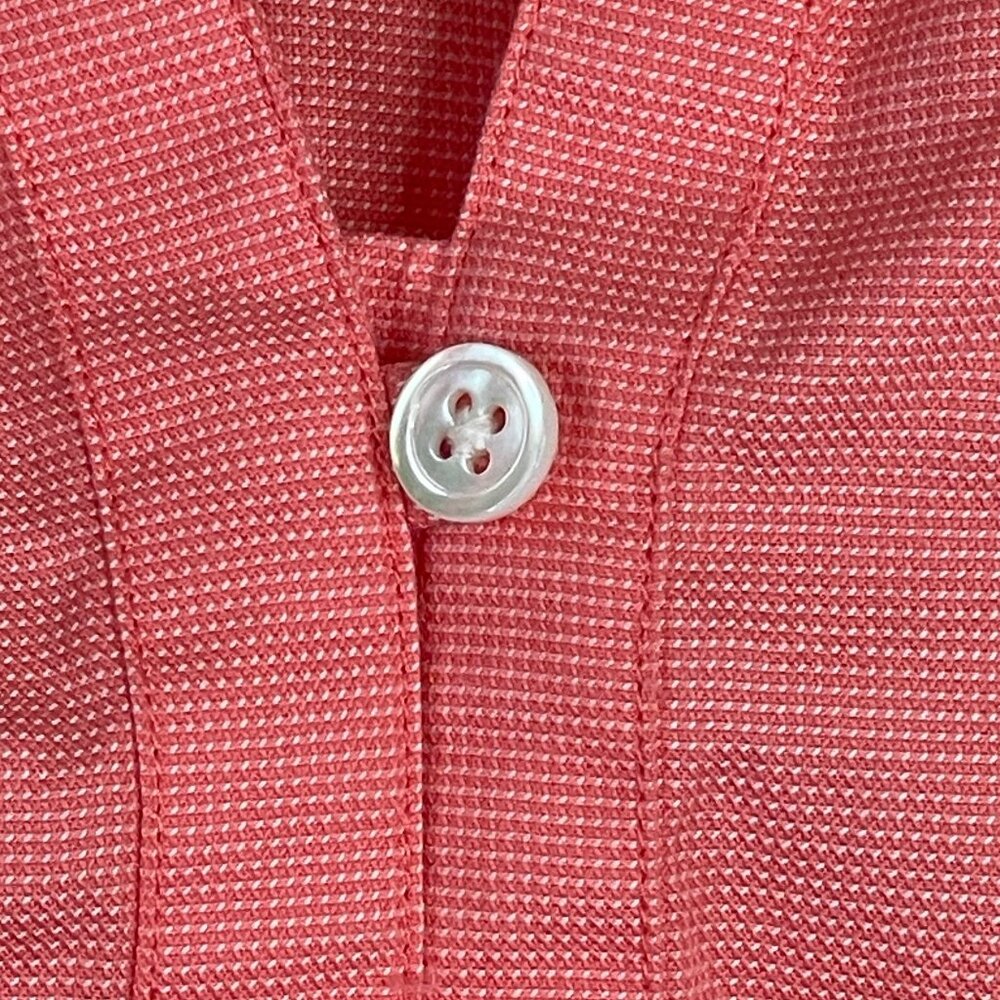 Ann Taylor Button Up Top Womens‎ 6 Nantucket Red Pleated Hem Feminine Classic - Picture 4 of 11